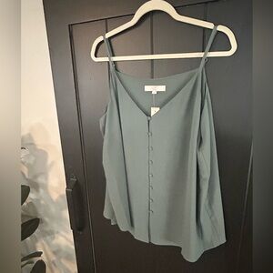 Button front tank top
